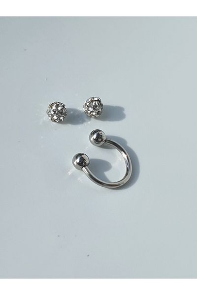 kurukafagift 8mm Smiley Steel Tragus Helix Piercing