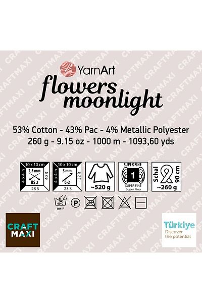 Yarnart Flowers Moonlight - Glittery Marbling Hand Knitting -3288