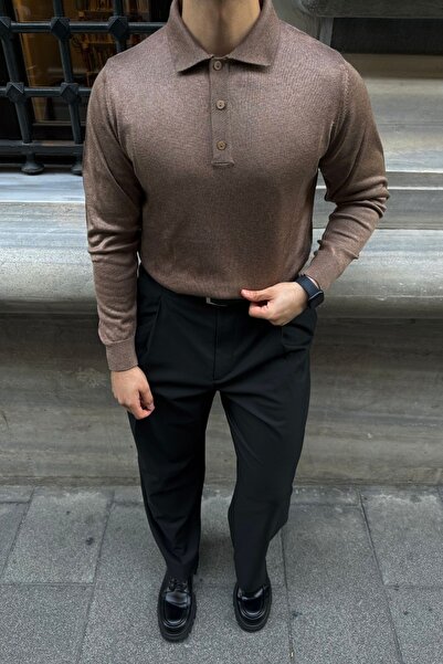 Livio Ferri Ανδρικό πουκάμισο με κανονικό κόψιμο πλεκτό πουλόβερ με γιακά