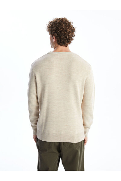 LC Waikiki Ανδρικό πλεκτό πουλόβερ με μακρυμάνικο λαιμόκοψη