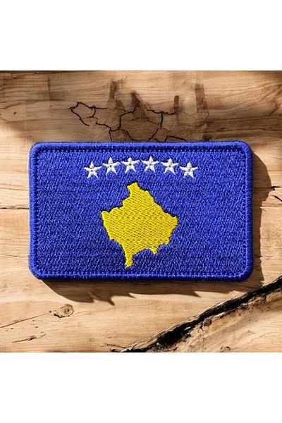 Ex Patch Patch Broderie Drapelul Kosovo Peç Arma 8 X 5 Cm