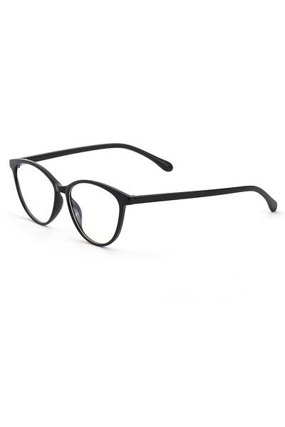 TomyHelf Cat Eye Design Thin Rim Black Blue Light Protection Round Glasses