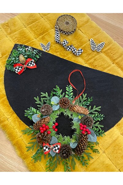 Marrone Σετ Διπλό Στολίδι Πόρτας και Πατάκι 70*40 εκ