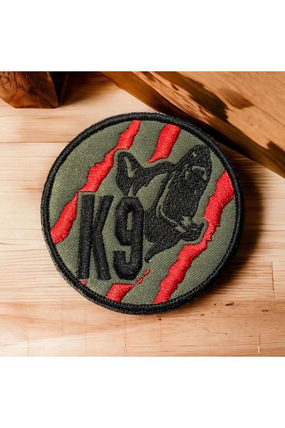 Ex Patch Culoarea Kaki K9 Police Dog Patch Peç Crest - 9 Cm