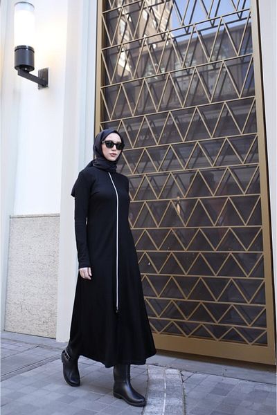 Kokosh moda Gelirr Γυναικείο μακρυμάνικο φόρεμα με φερμουάρ μπροστά Εισαγόμενο κρεπ