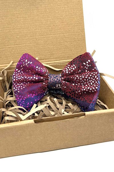Kravatkolik Bow Tie P1924 - Patchwork with Multicolor Motif Pattern