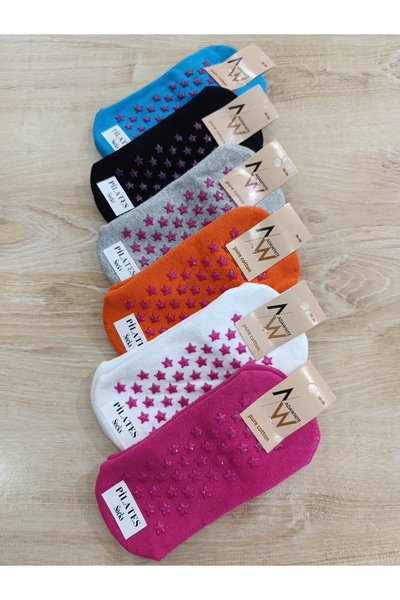 adawhite Pilates 6 Pcs Short Booties Sole Socks Set
