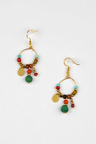 Lila Rosa Ethnic Authentic Natural Stone Earrings