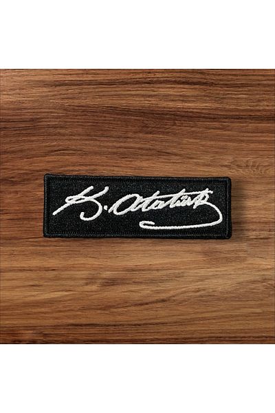 Ex Patch Mustafa Kemal Atatürk Semnătură Patch Broderie Crestă - 10x3 Cm