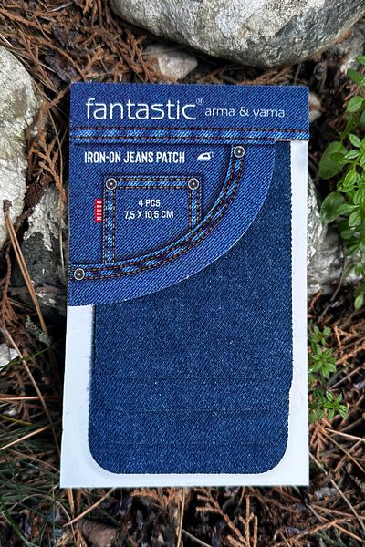 FANTASTIC ARMA Pachet de 4 - Patch pentru blugi albastru, care se lipsește cu călcat, pentru repararea bluzelor din denim