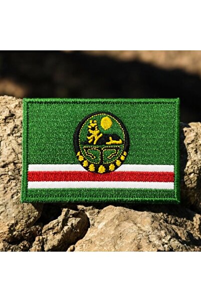 Ex Patch Çeçenistan Içkerya Çeçen Bayrağı Nakış Patch Arma - 8x5 Cm