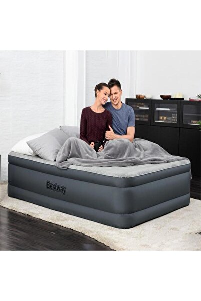 BESTWAY سرير هوائي Fortech بحجم كوين مع مضخة تيار متردد مدمجة 203 سم × 152 سم × 46 سم 26-69075