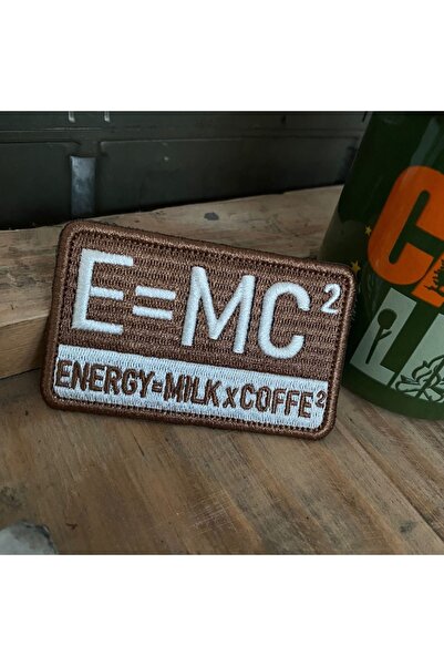 Ex Patch E=mc2 Energy Milk Coffee Kahve Patch Nakış Peç 8 X 5 Cm