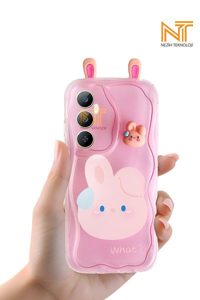 Nezih Case جراب سيليكون شفاف متوافق مع Realme C65 مع شكل منقوش