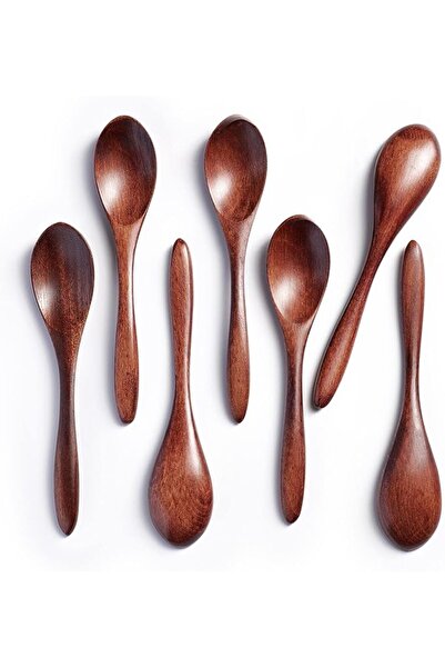 Hefild 7 PCS Small Wooden Spoons, 5.78 Inch honey spoons for Tea, Smooth Wood...