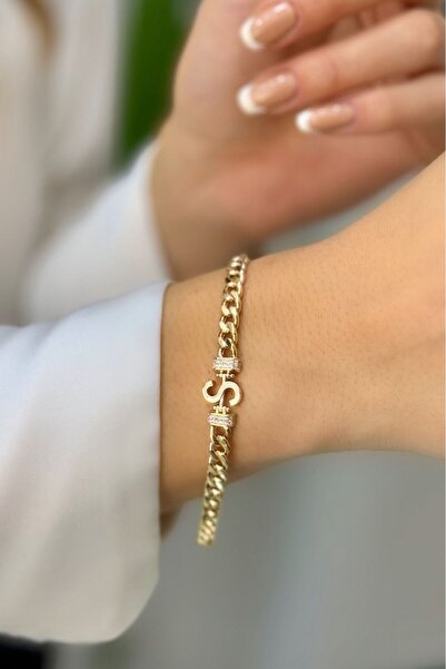 ES GOLD S Harfli Altın Bileklik