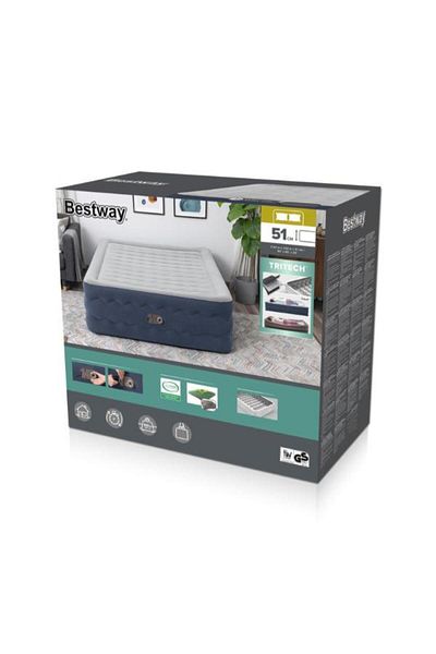 BESTWAY 2.03m x1.52m x51cm Air Mattress Queen Built-in AC pump#6716P