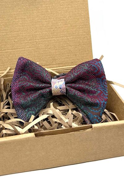 Kravatkolik Bow Tie P1943 - Multicolor Shawl Pattern Patchwork