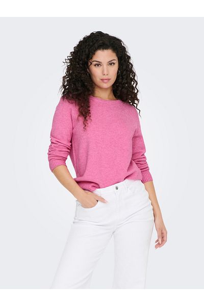 ONLY Rosa Damenpullover mit Rundhalsausschnitt 15170427