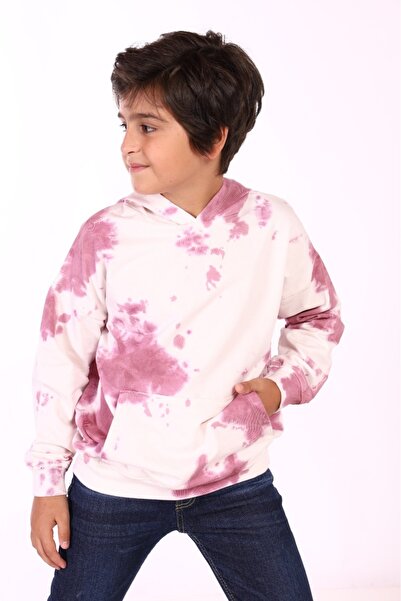 Toontoy Boy's Hooded Bastic Patterned Sweatshirt