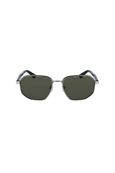 Calvin Klein جينز رجالي - Ckj 23102s 045 58 نظارة شمسية مستطيلة فضية معدنية