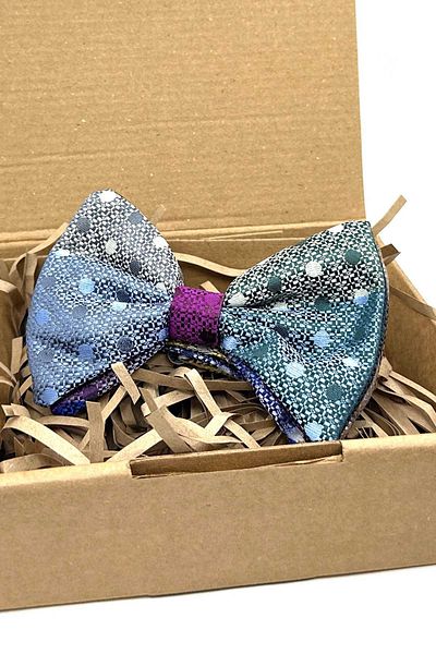 Kravatkolik Bow Tie P1918 - Multicolor Polka Dot Pattern Patchwork