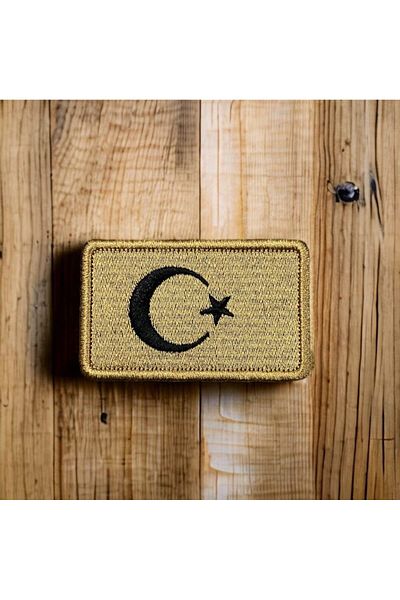 Ex Patch Culoarea bronzată Steagul Turciei Patch Peç Arma 8 X 5 Cm
