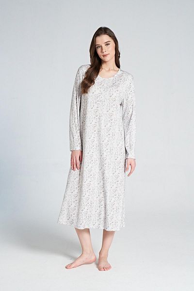 gd goldoremi Pijadore 1066 Melisa Women's Floral Print Long Sleeve Nightgown