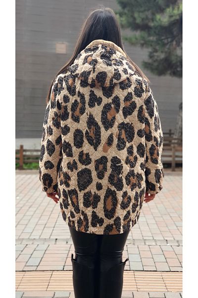 Park Moda PALTOANĂ DETALIE LEOPARD