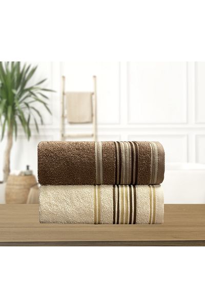 Lucy and Home Σετ πετσετών 100% βαμβακερό ριγέ ζακάρ 2 40Χ60 εκ.