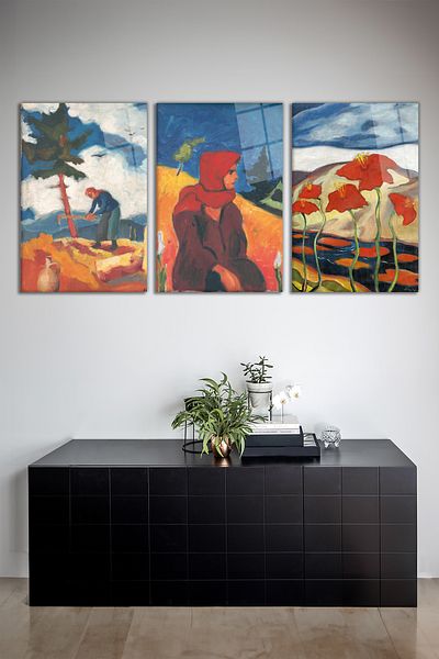 Vosevu Set de pictură pe sticlă din 3 piese cu tematică pentru pictură în ulei Zolo Palugyay, decor modern pentru casă, decorare de perete cadou