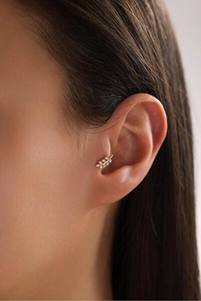 Tufanlar Kuyumculuk Altın Taşlı Başak Piercing