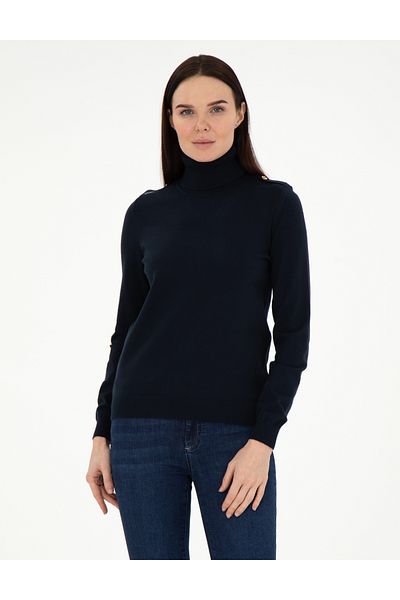 Pierre Cardin Navy Blue Slim Fit Basic Sweater 50290579 -Vr033