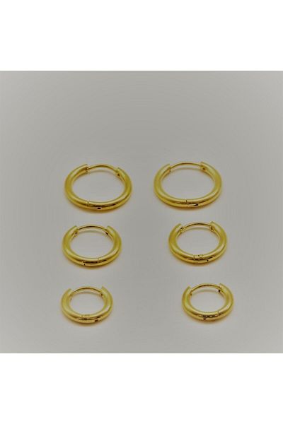 Vitastyle طقم حلق ستيل 6 قطع (3 مقاسات مختلفة) حلق ستيل
