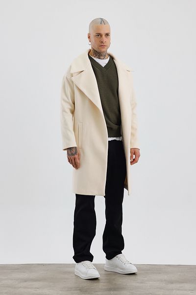 Weyeze Long Oversize Stamp Coat - Relaxed Fit Af-K56123Lns
