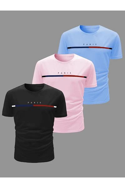 DAXİS Sportwear Company Ανδρικό μπλουζάκι 3-pack Advantage Crew με στάμπα