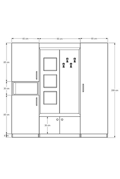 Asra Trend Vestiyer & Portmanto V-05 (210cm)