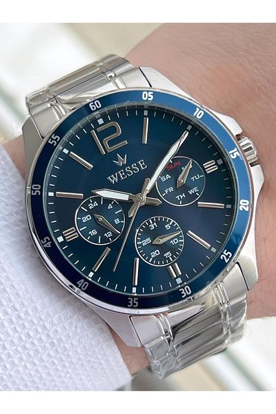 Wesse Steel Band Inner Functions Active 5 Atm Water Resistant Men's Wrist Watch Ew. 208802 -Gl
