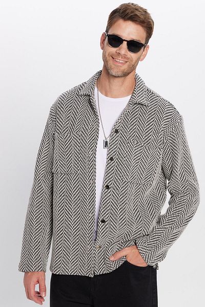 Tudors Ανδρικό πουκάμισο Dobby με διπλή τσέπη Relax Fit Relaxed Fit