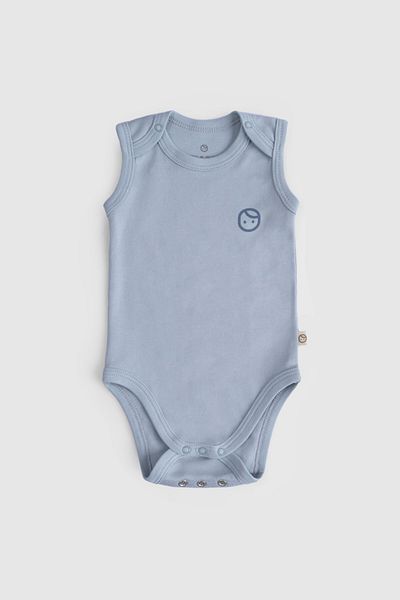 Little Gusto 2-Piece Organic Cotton Adjustable Blue Snap Tank Top