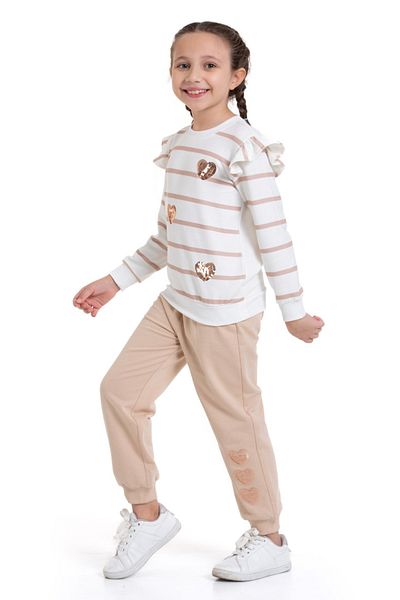 Cici kız Baby Junior New Season Girl's Leopard and Sequin Patterned Children's Set