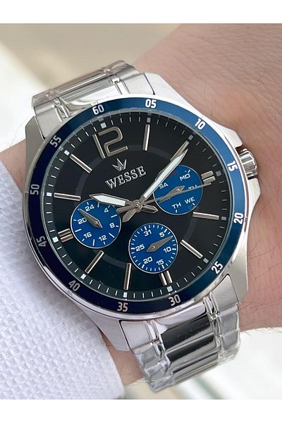 Wesse Steel Band Inner Functions Active 5 Atm Water Resistant Men's Wrist Watch Ew. 208806 -Ll