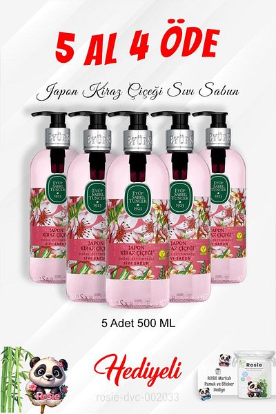 Eyüp Sabri Tuncer 500 ml Japanese Cherry Blossom Liquid Soap - Buy 5 and Pay 4, Rosie Cotton