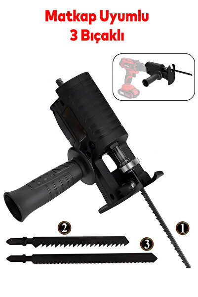NZB Dekupaj Kesme Aparatı Matkap Uyumlu Testere Ahşap Alüminyum Metal Tahta Plastik Kesim 3 Bıçaklı