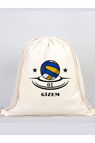 Cemira İsimli Çanta Voleybol Kıyafet Sırt Çantası, İsme Özel Voleybol Bez Çan...