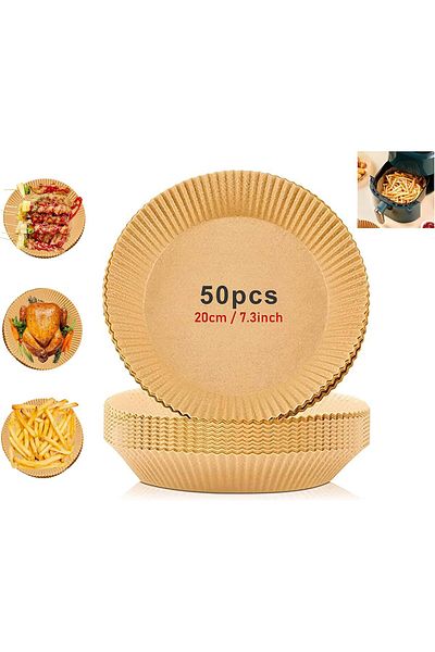 MIBRU Air fryer paper food plate liner brown 16+4.5cm*50