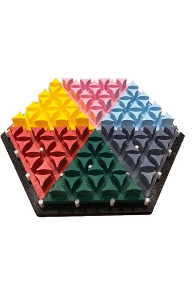 3D Brothers Triangle Triggle Board Game for 6 Players - Rubber Band Chain Triangle Chess Game