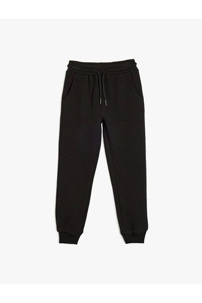 Koton Basic Cotton Sweatpants - Tie Waist and Pocket Detail