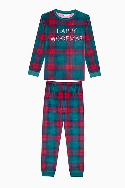 Penti Unisex-Kinder-Pyjama-Set Plaid Red