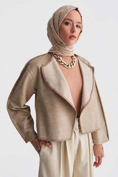 Armine Μπεζ ζακέτα Shepherd Stitched - 24k5715
